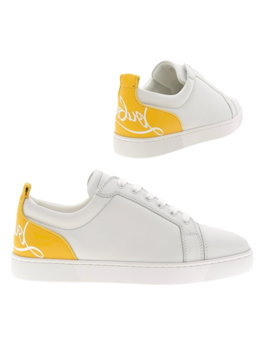 Christian Louboutin Fun Louis Junior Sneakers White Leather Size 10 US New
